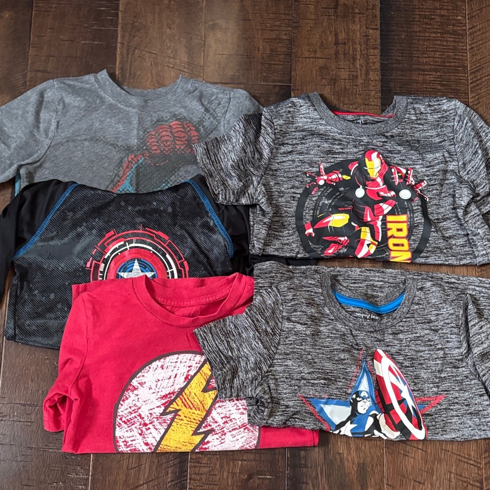 Superhero shirts sizes 5 and 6